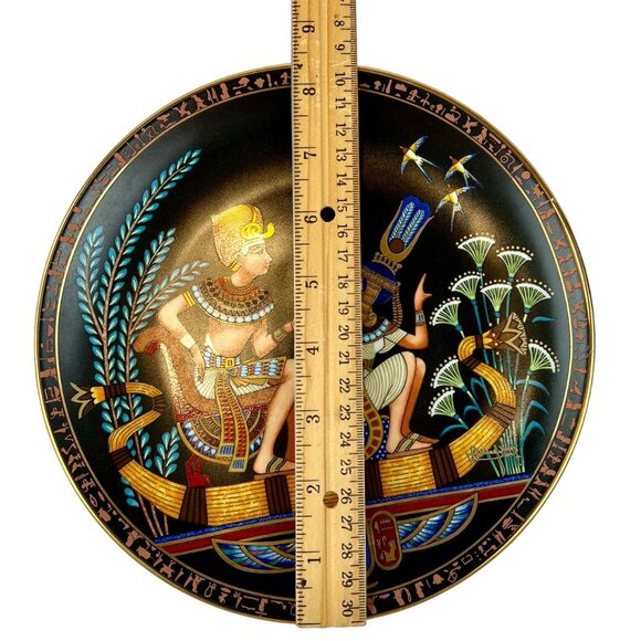 Set Of 2 Egyptian Decorative Collector Plates with Hieroglyphic Script - Picture 13 of 15